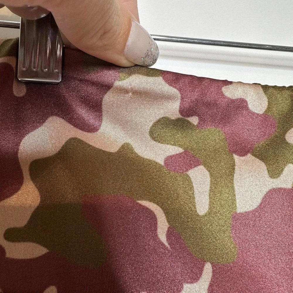 Goldsheep Camo Leggings Women's Athletic Pants Burgundy Green Size S - Picture 3 of 10